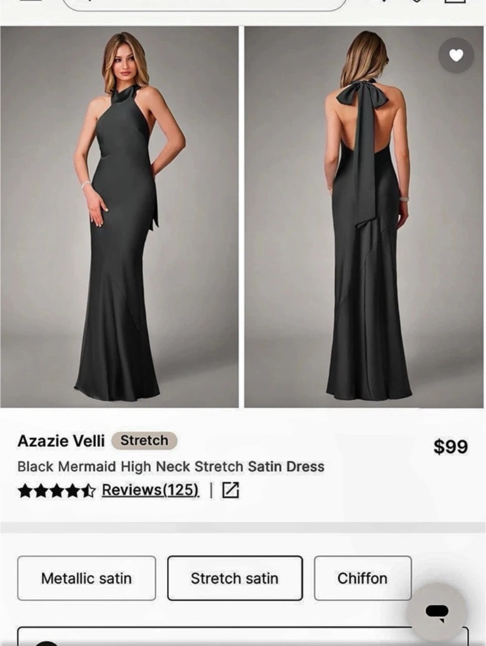 Azazie Vellia Black Maxi Dress